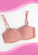 New Padded Non-wire Plain Brassiere Removable Straps