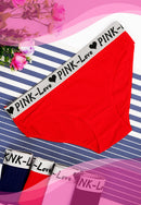 Ladies Pink-Love Basic Cotton Panty | Dozen